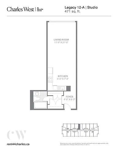 Floor plan Studio Suite 0 Bed 1 Bath