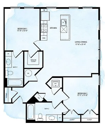 Floor plan Cornerstone B3 2 Bed 2 Bath