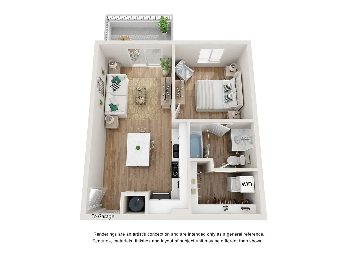 Floor plan 1x1-Willow Direct Access Gar (a10f)