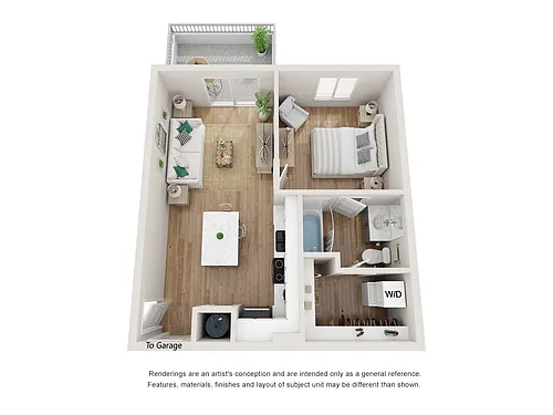 Floor plan 1x1-Willow Direct Access Gar (a10f)