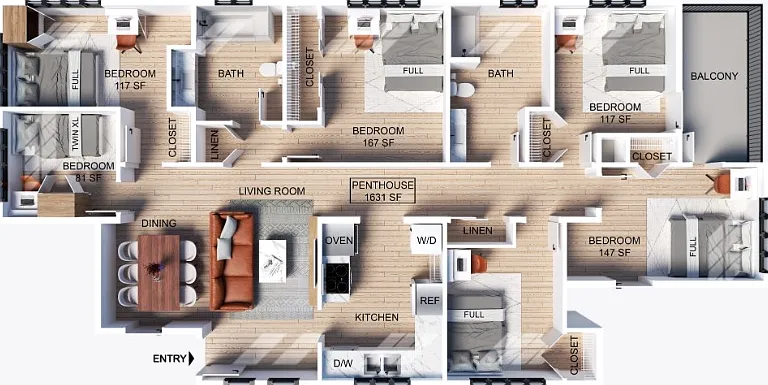6 Bedroom | 2 Bathroom Apartment 6 Bedroom | 2 Bathroom Apartment
