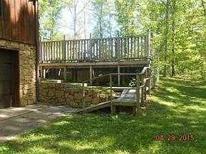 Deck on rear of home