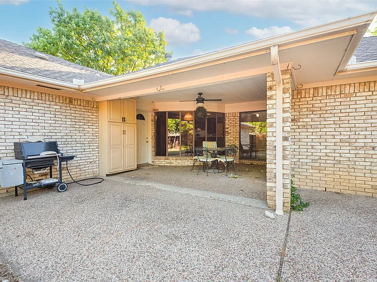 Covered patio with natural gas line connection for your grill