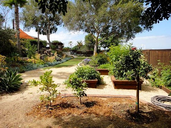 Raised bed vegetable garden ready for Spring planting