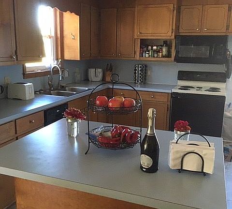 Kitchen has a lot of storage