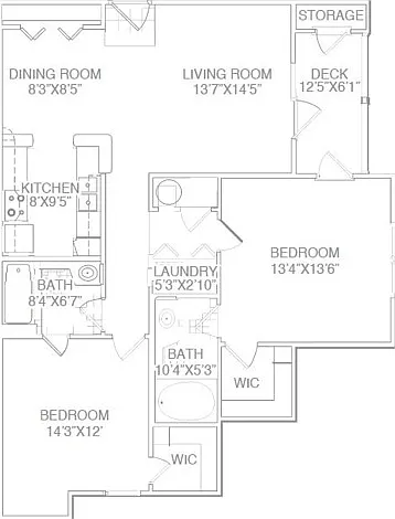 Two Bed Two Bath Standard with Patio-Renovated Two Bed Two Bath Standard with Patio-Renovated