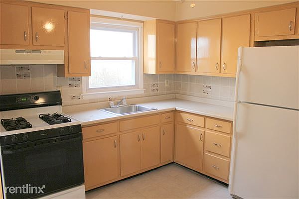 Kitchen from living room entrance