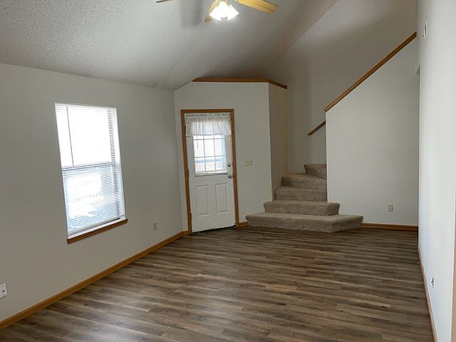 Living Room with new flooring and paint.