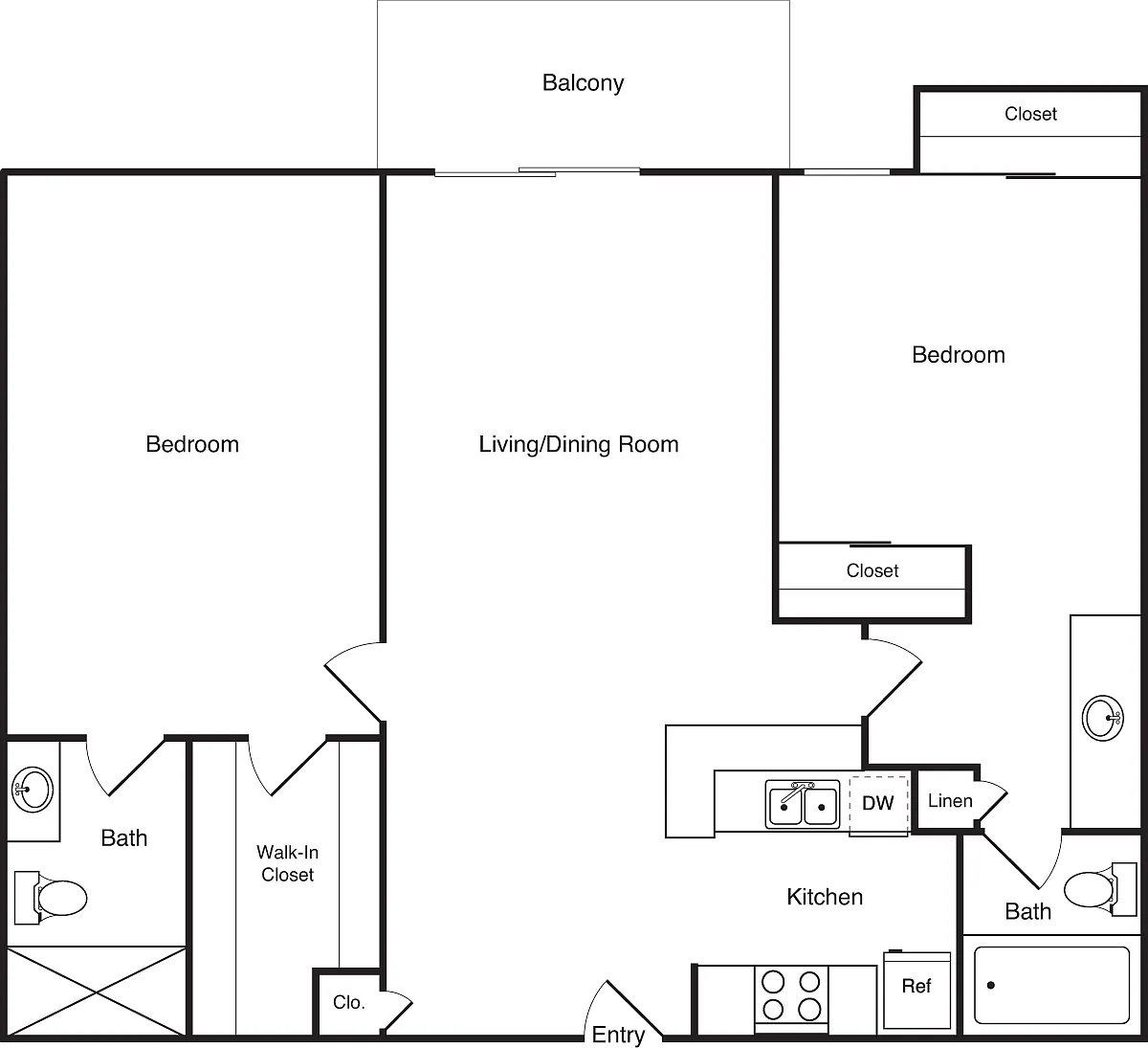 Floor plan 2 Bedroom A