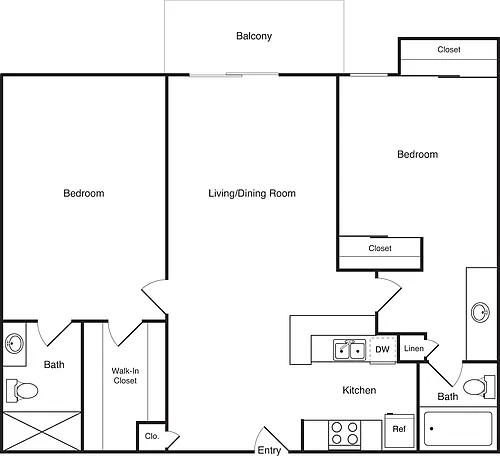 Floor plan 2 Bedroom A