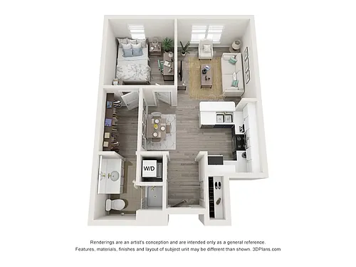 Floor plan 1BR/1BA - Amsterdam