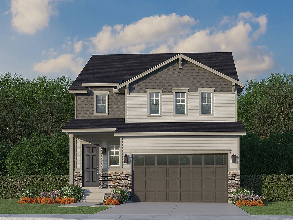 Plan C305 Elevation A with Manufactured Stone