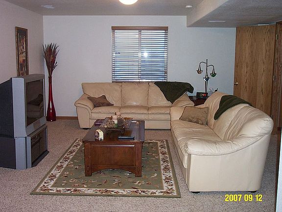 Living room in basement