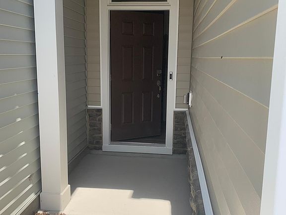 Main entrance with a small porch.