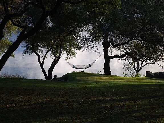 Lovely hammock at bottom of lawn