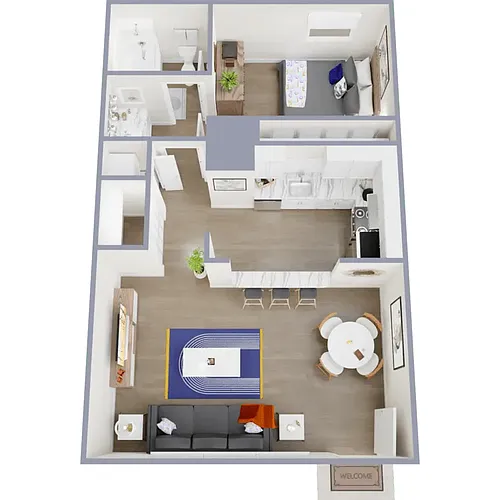 Floor plan One bedroom one bathroom