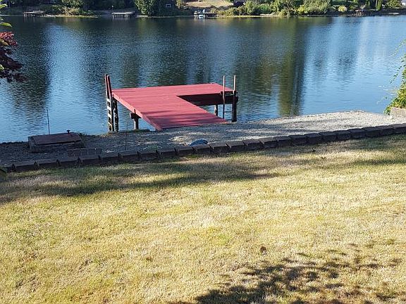 private beach and dock