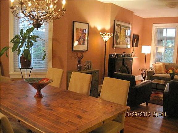 Dining room flows into living room