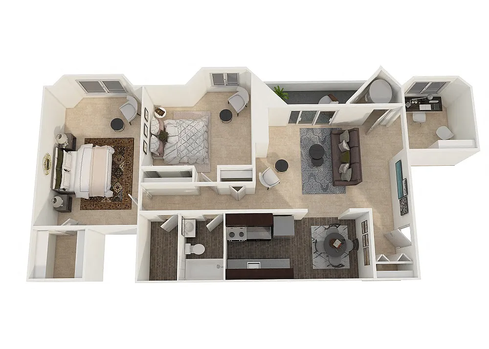 Floor plan Two Bedroom Den