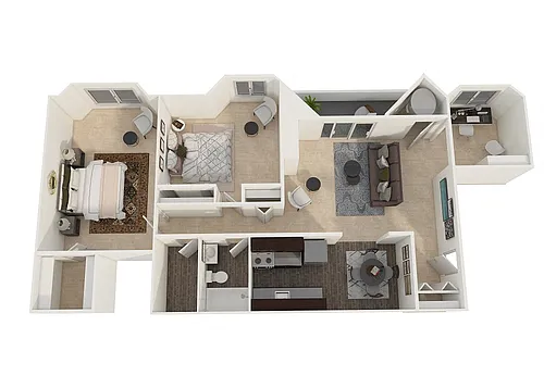 Floor plan Two Bedroom Den