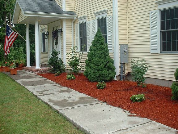 Front walk with landscaping