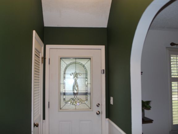 Front door with skylight above