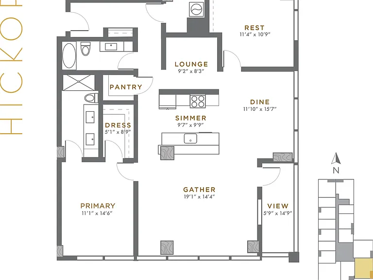 Hemlock - 2 BD / 2.5 BA - 1,421 SF Hemlock - 2 BD / 2.5 BA - 1,421 SF