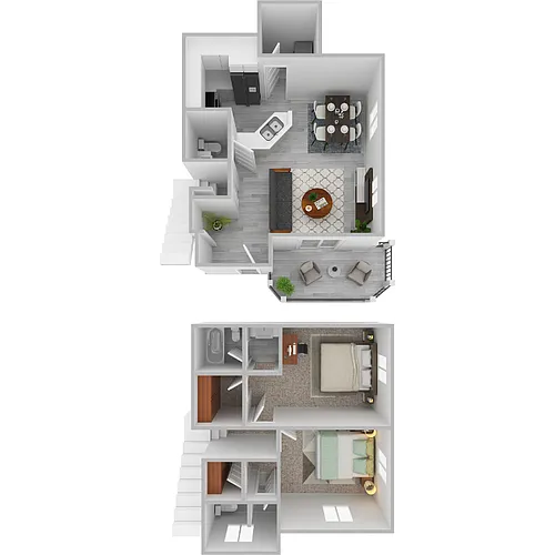 Floor plan Plan J- 2 bed 2.5 bath