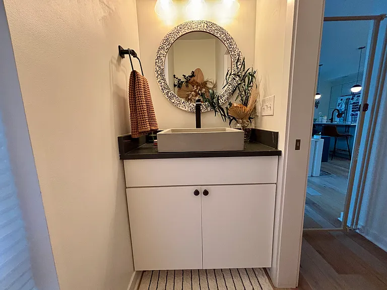 Half bath off main living space