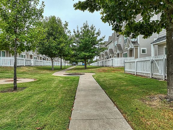 Courtyard with mature trees
