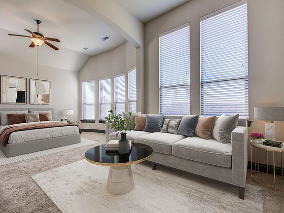 Expansive primary suite with private sitting area