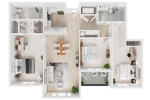 Floor plan 3 Bedroom 2 Bath