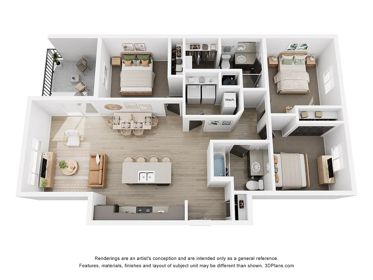 Floor plan 3 Bedroom 2 Bathroom with Garage
