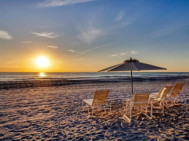 Private seating at sunset