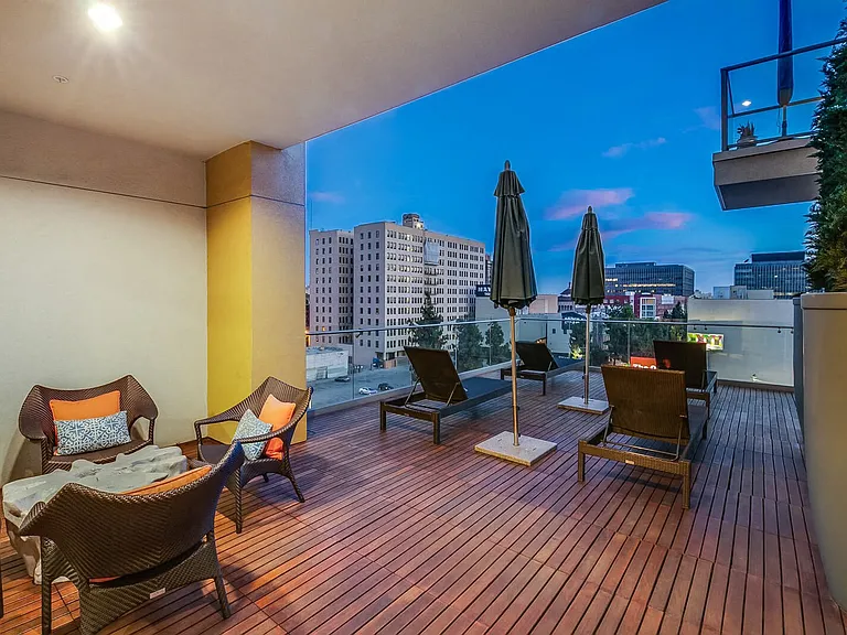 Enjoy the view from our rooftop deck
