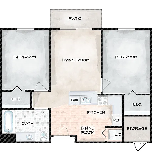 Floor plan Two Bedroom A | Age 55+