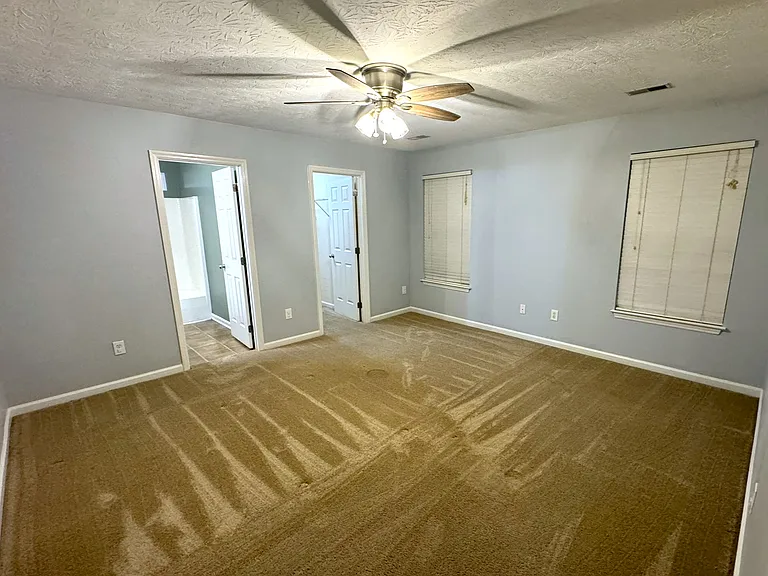 master bedroom - new carpet and ceiling fan/light fixture