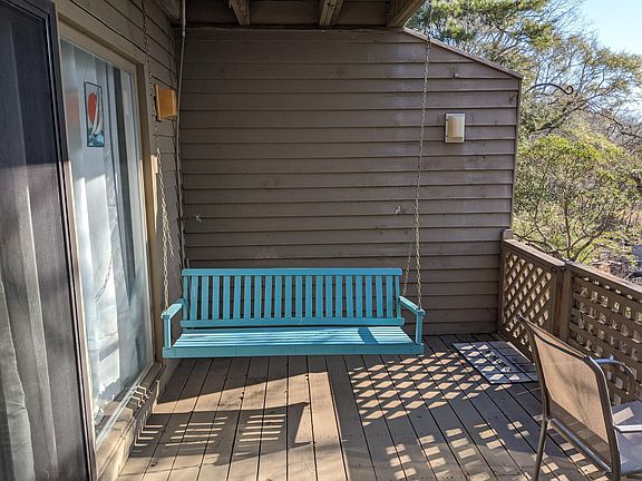 Porch swing on second level balcony