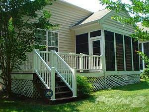 3-season room, large raised deck