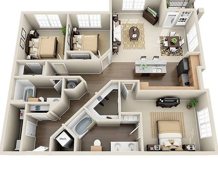 3 Bedroom | 2 Bath | 1429 SF 3 Bedroom | 2 Bath | 1429 SF