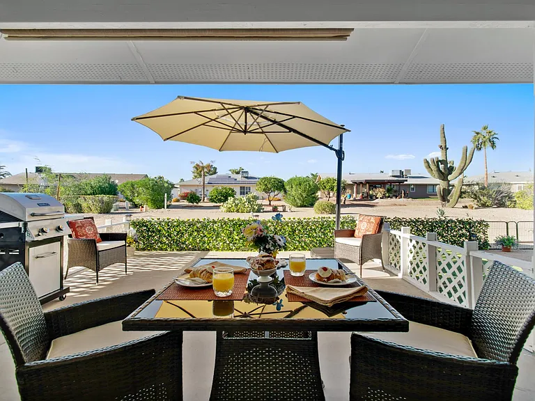 Enjoy morning pastries or an evening
 grill out on your covered patio.