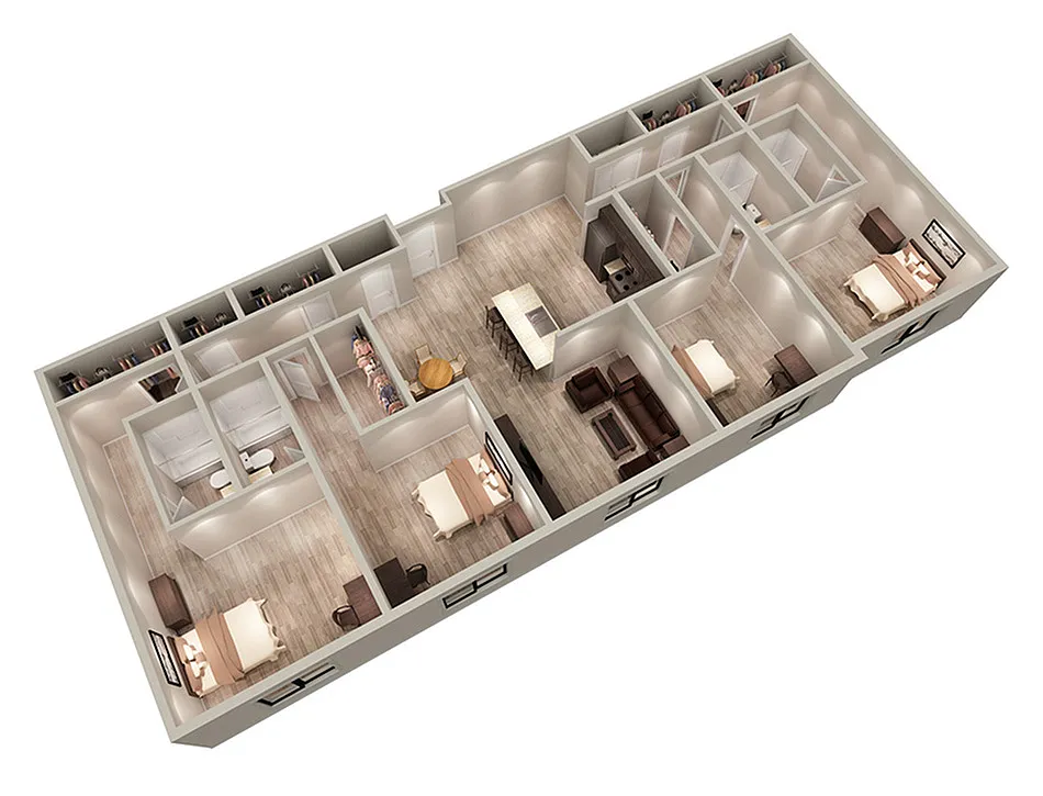 Floor plan D2 - 4X4