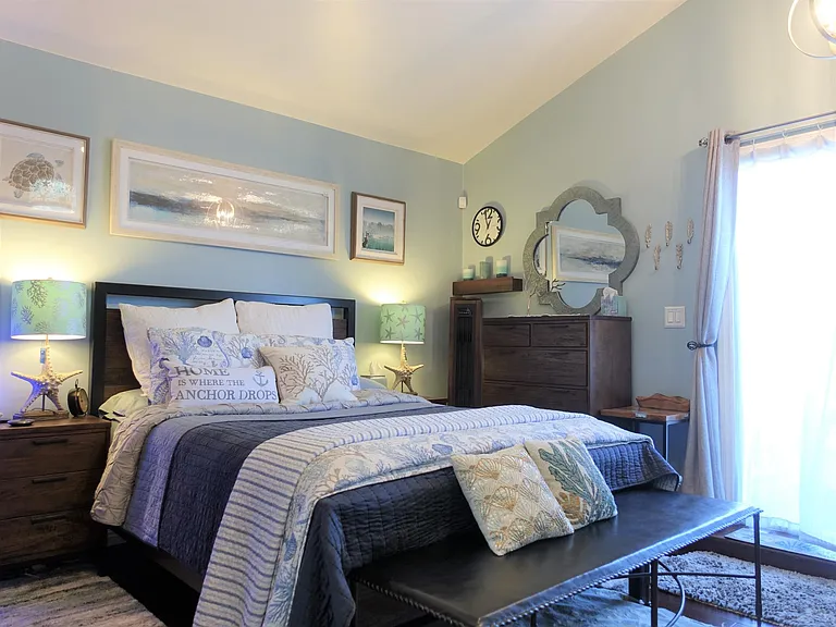 Master bedroom with complete beddings