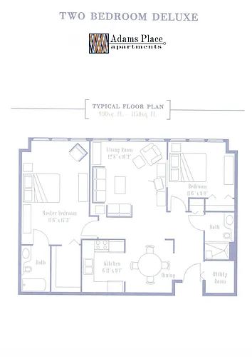 Floor plan Two Bedroom Deluxe