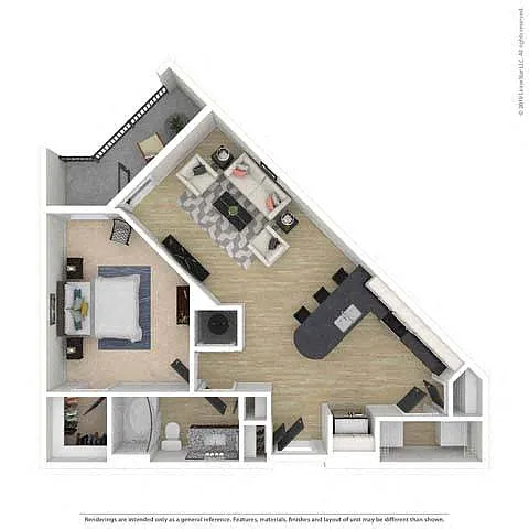 Floor plan One-Bedroom (A2)