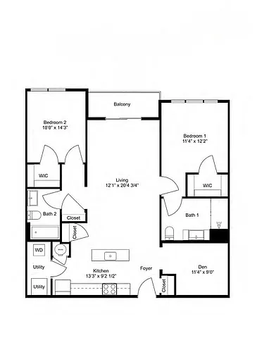 Floor plan B19-D 2Dx2