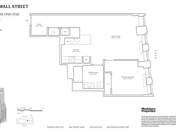 2nd image of 1 Wall St APT 2110