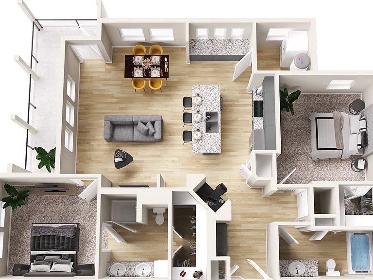 Two Bedroom Apartment in Greenville, TX with a wrap-around balcony