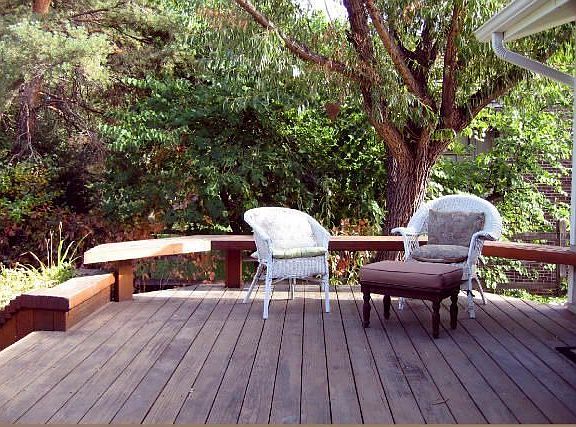 Uncovered portion of deck