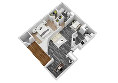 Floor plan One Bedroom/One Bathroom - 819 Sq. Ft.
